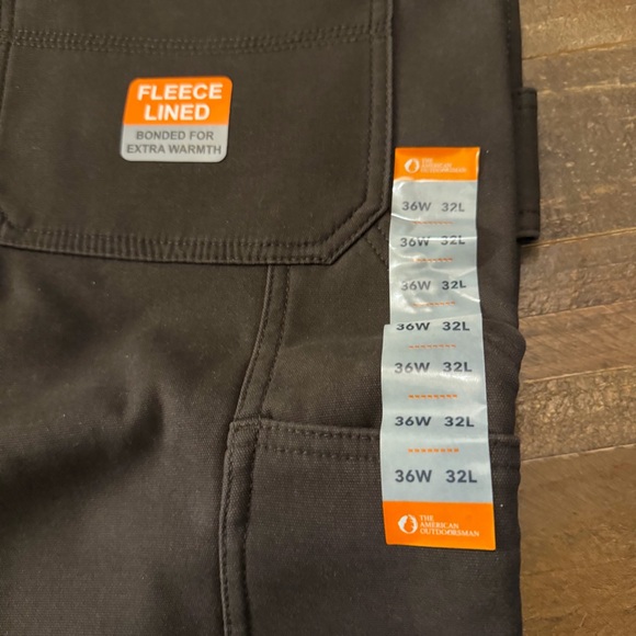 American Outdoorsman Fleece Bonded Canvas Carpenter Pant 32” inseam - Picture 4 of 8